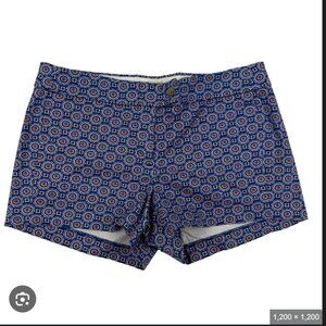 NWT J. Crew Size 12 Pink Blue Kaleidoscope Geometric Patterned Shorts